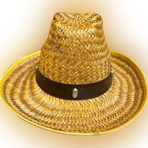 STRAW HAT COWBOY SUN BEACH WORK OUTDOOR FARM MADE IN MEXICO HOSS 10 GALLON L/XL